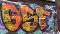 Groflchige Graffitibeschmierung